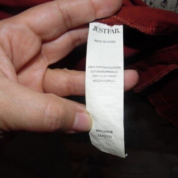 Just Fab Frayed Hooded Parka Size XL Brick Red - Picture 5 of 6